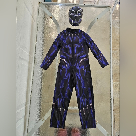 Marvel Black Panther Costume Kids 8-10 Mask Suit Avengers Hero Cosplay Halloween - Picture 3 of 10